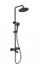 Душевая система с термостатом WONZON & WOGHAND STAY 4, Черный матовый (WW-A3007-T1-MB)