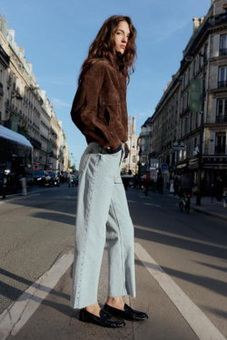 ZARA ДЖИНСЫ Z.02 STRAIGHT ANKLE С ВЫСОКОЙ ПОСАДКОЙ, ГОЛУБОЙ