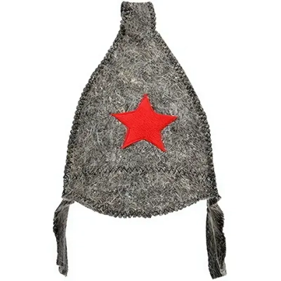 Шапка банная классическая «Буденовка», цвет серый , (без упаковки)