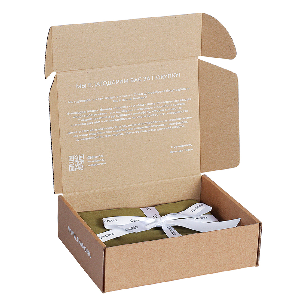 Набор наволочек из премиального сатина оливкового цвета из коллекции essential, 70х70 см