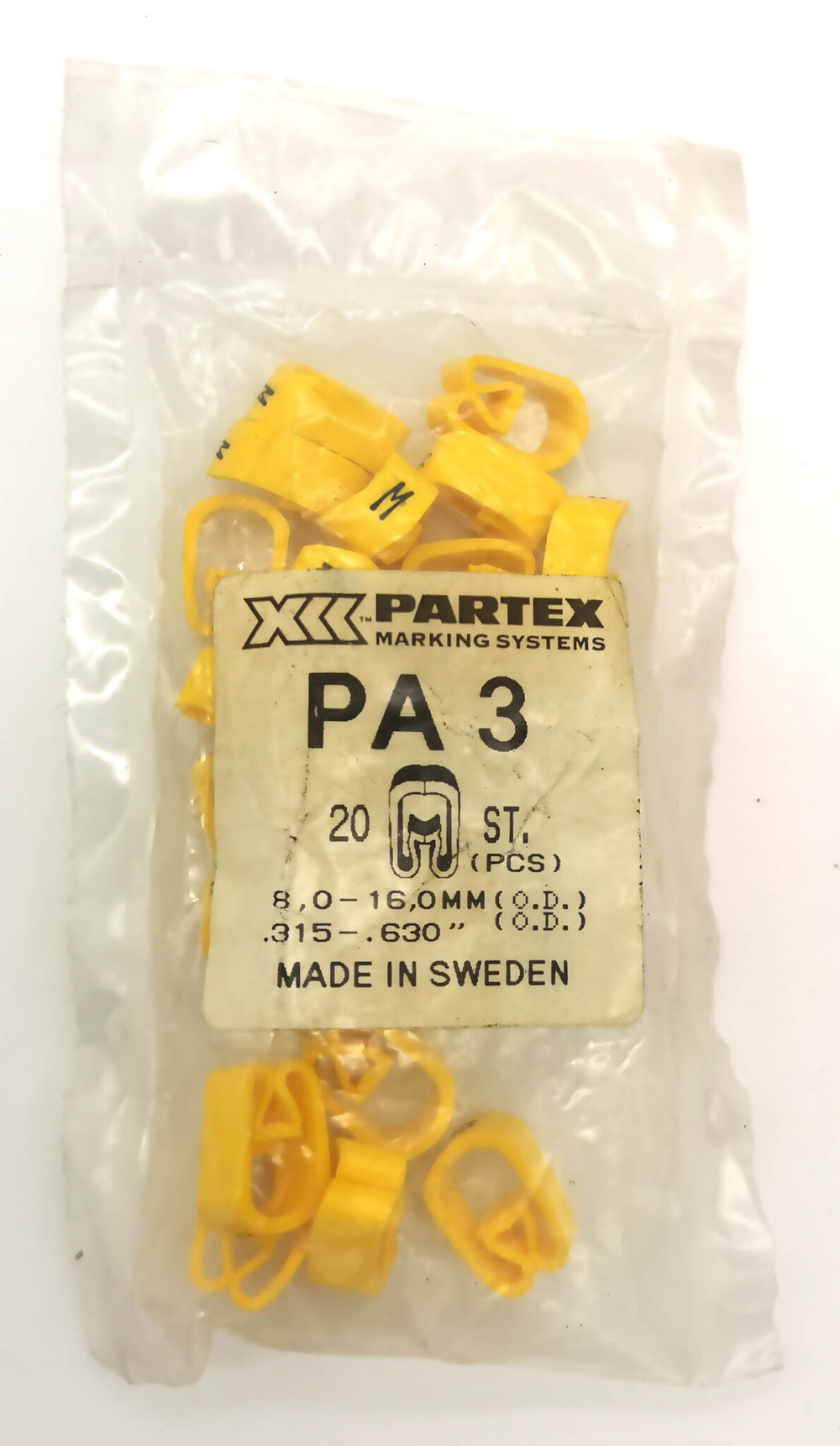 Маркер кабельный сеч.8-16мм Weidmuller PARTEX РА 3/6 "M" (уп.-20 шт)