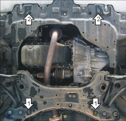 Защита картера Двигателя, КПП. 2 мм, Сталь. для Geely MK-2 2008-2014, Geely MK 2008-2014 MOTODOR.04202