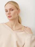 СВИТШОТ С V-ВЫРЕЗОМ МОЛОЧНЫЙ