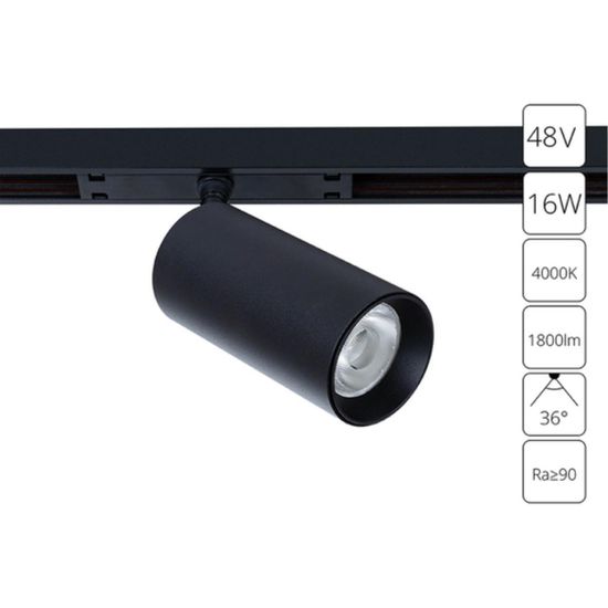 A7262PL-1BK СВЕТИЛЬНИК ПОТОЛОЧНЫЙ OPTIMA 48В 16Вт 1800Лм 4000К 90+ 36°