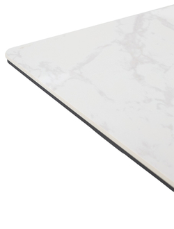 Стол ТИК ТАК 120  Белый мрамор MATTE, керамика / Черный каркас М-City