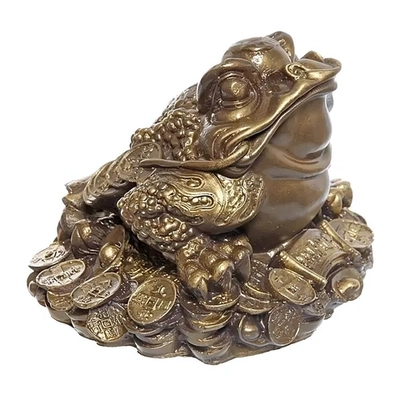 Копилка из гипса «Жаба на деньгах» 20*26см античное золото