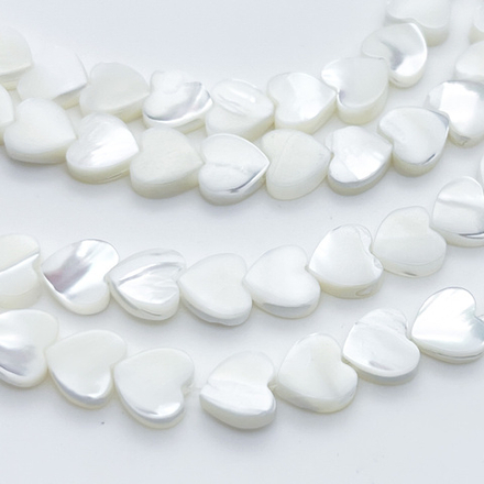 Перламутр Сердце, размер около 8-8,5 мм, цена за отрезок 19 см (1/2 нити)