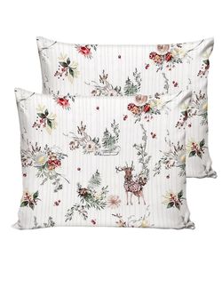 Постельное белье перкаль Сказка "Сочельник (кр)" евро Наволочка 50х70 см 2 шт Простынь на резинке 180x200 см Пододеяльник 200x215 см