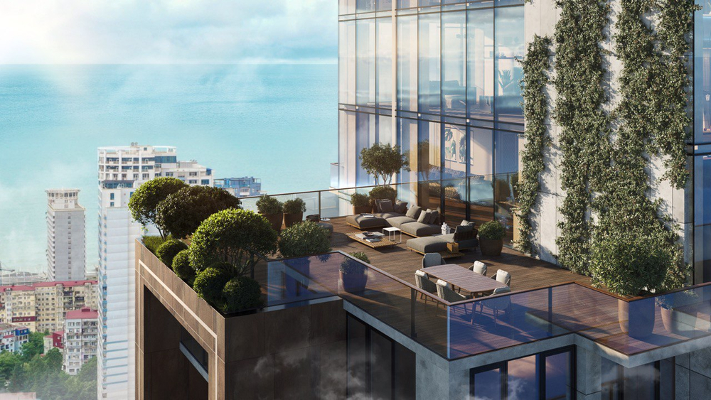 ЖК "ONE" Грузия, Батуми. Жилой комплекс бизнес -класса в новом центре города. Рядом пляж 800 м, парк Качиньских, велодорожки, ТРЦ и аэропорт в 4 км. Победитель European Property Awards 2025- 2026 в номинации «Многофункциональные комплексы»