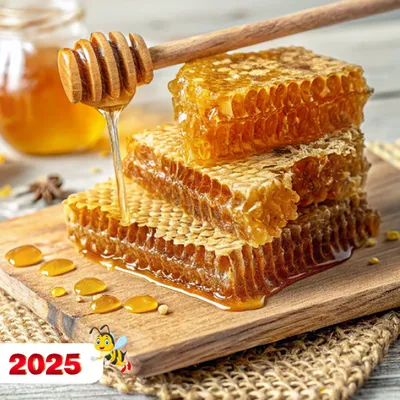 Фотография Мед в сотах (деревянная коробка ) /1.6 кг купить в магазине Афлора