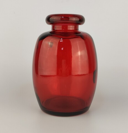 Емкость для интерьера (или ваза), d=11.5 см, h=16 см, стекло, цвет красный 6042C021