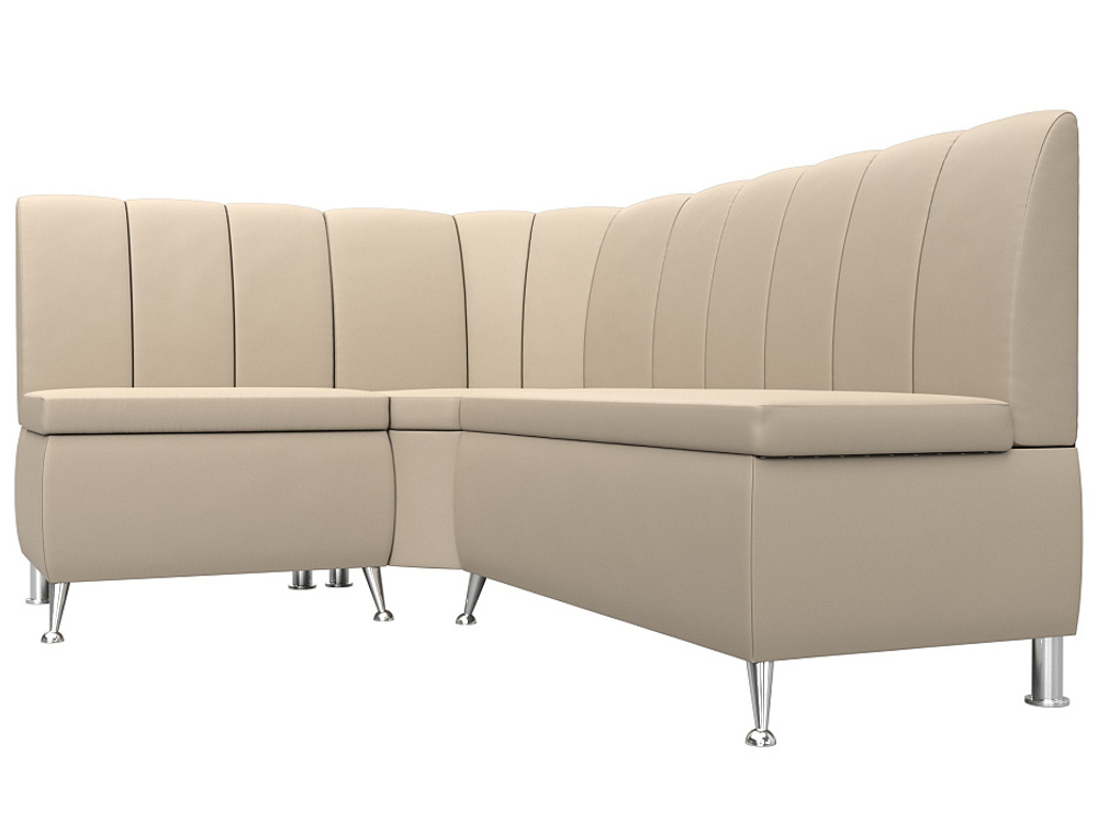 Диван кухонный угловой Кантри левый угол, Бежевый, Экокожа, 29451L