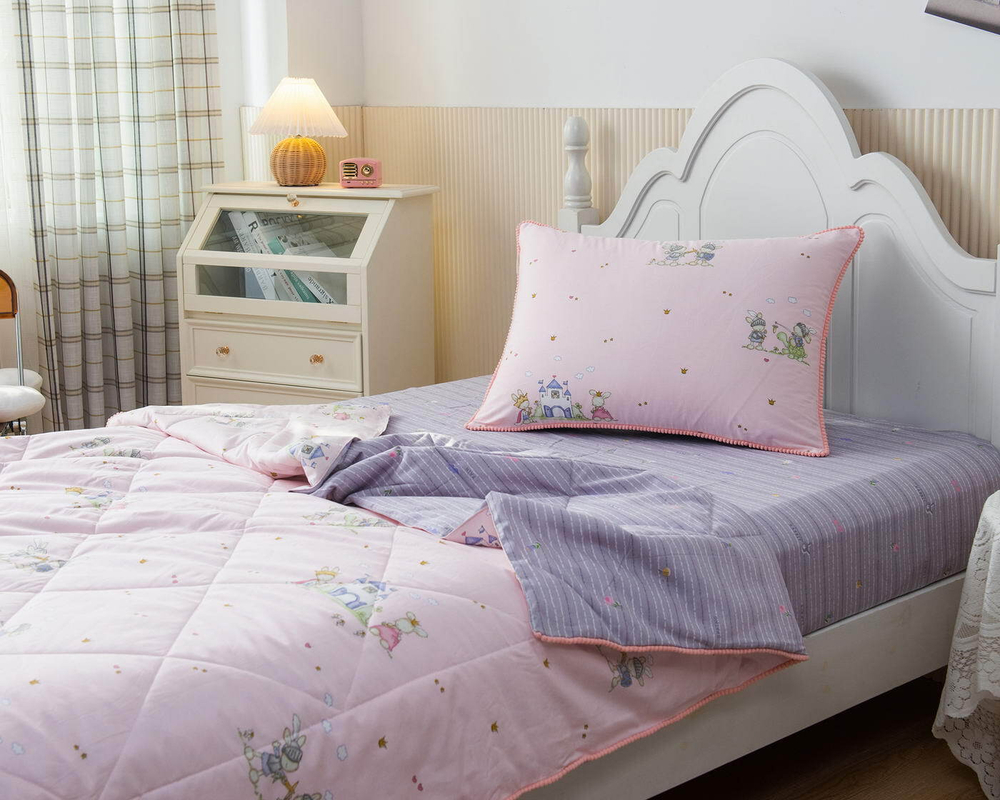 Детское постельное белье 1.5 спальное Sofi De MarkO Зайчата розовое