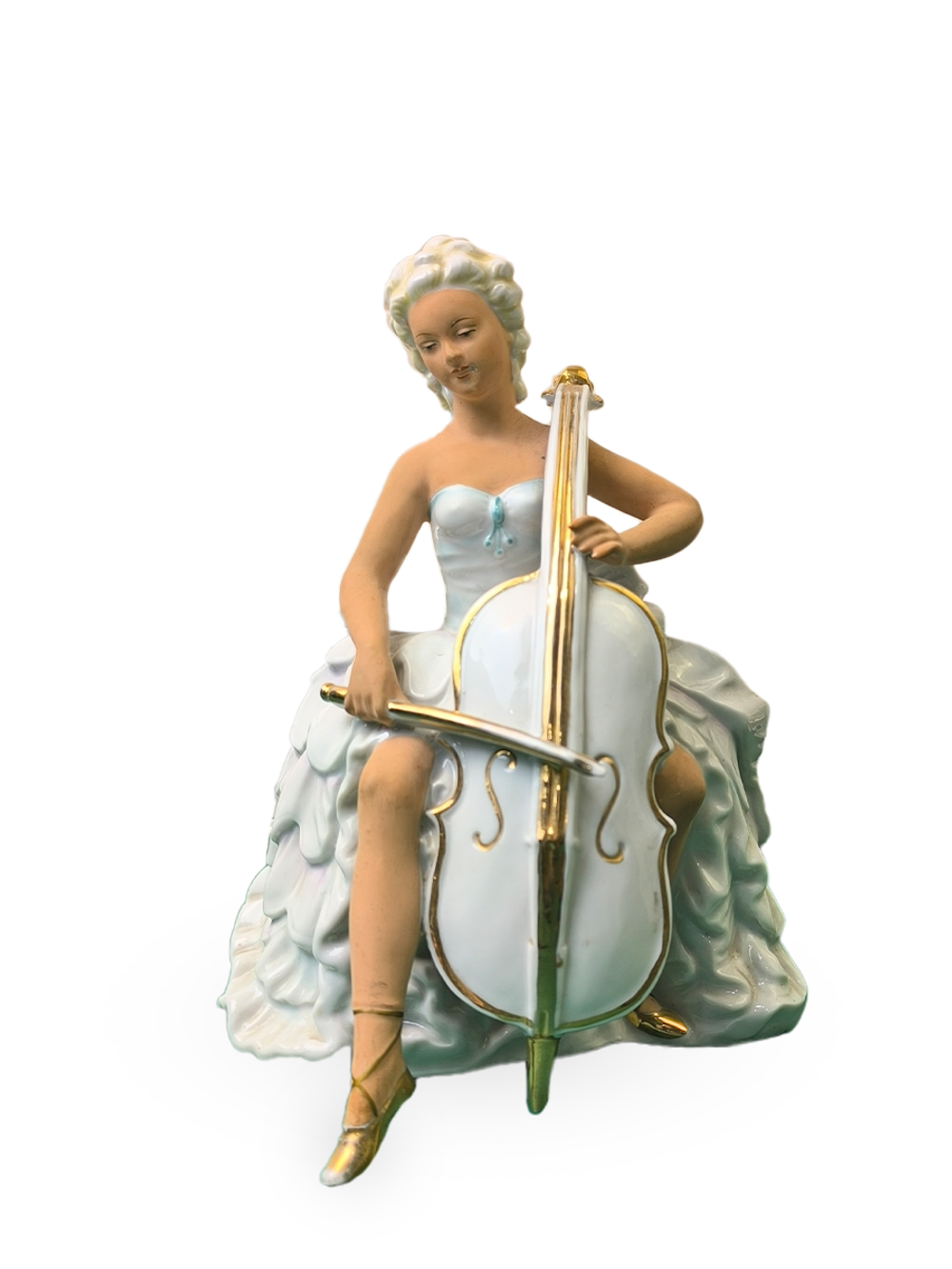 Фарфоровая статуэтка "Девушка с виолончелью" Германия
