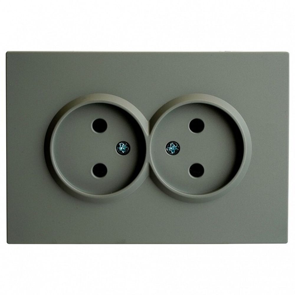 Розетка двойная без заземления и со шторкой Stekker Эмили 49955