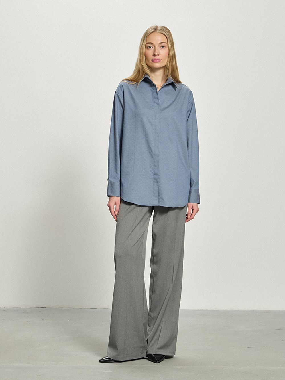 Рубашка Хельсинки голубая фланель