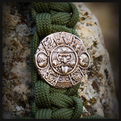 Бусина - вставка для браслета из паракорда "Майя" , латунь