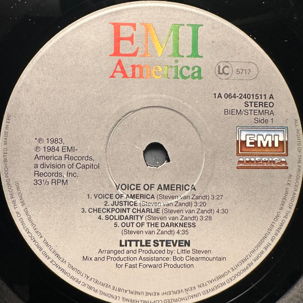 Little Steven - Voice Of America (Европа 1984г.)