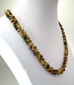 Бусы из цельного натурального янтаря "Коса", 50 см