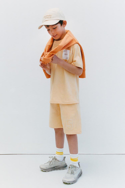 ZARA ШОРТЫ-ДЖОГГЕРЫ ИЗ МЯГКОЙ ТКАНИ, ОРАНЖЕВЫЙ