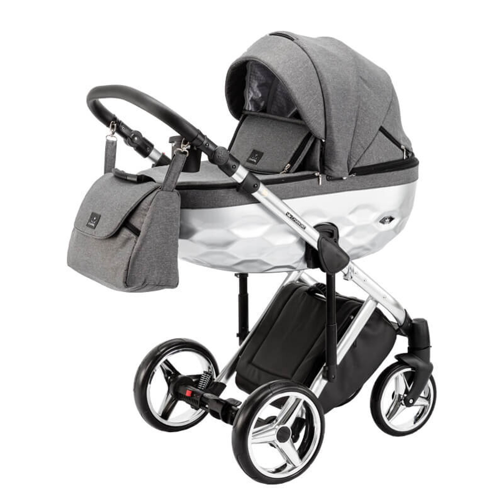 Детская коляска Adamex Chantal Star Collection 3 в 1 STAR003 СЕРЫЙ+ХРОМ.РАМА