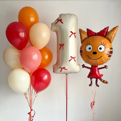 Воздушные шары с бантиками Карамелька Три кота №3156