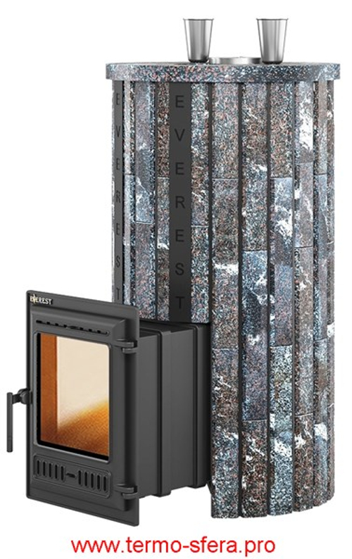 Печь для бани Эверест "Steam Master 44 ЧУГУН" Ламель Амфиболит, S-20
