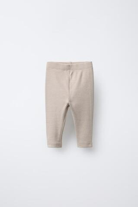 ZARA НАБОР ИЗ ДВУХ ОДНОТОННЫХ ЛЕГИНСОВ, КОРИЧНЕВЫЙ
