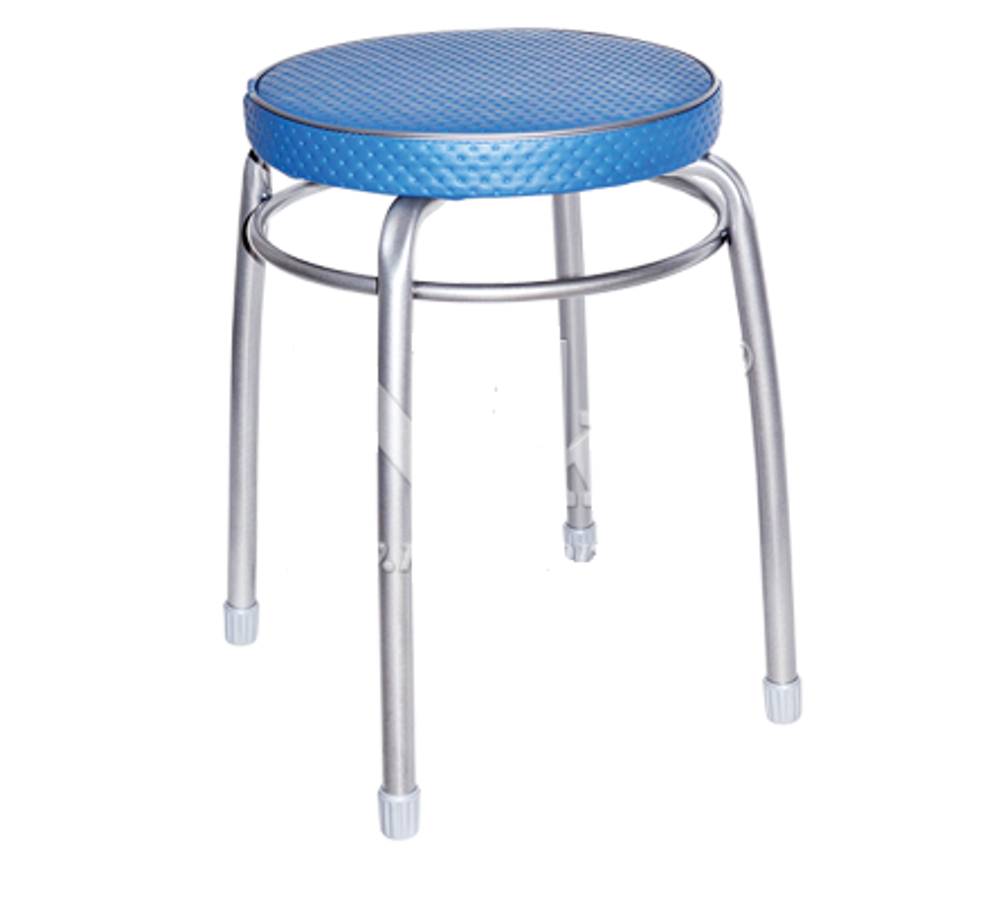 Табурет Элит ТЭЛ 1 (голубой) на 4-х опорах с ободом, круглое сиденье