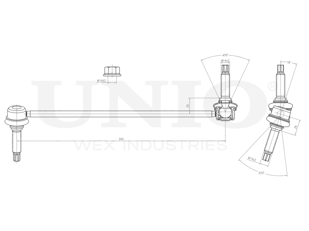 Стойка стабилизатора передняя правая UNIO SSP-50090