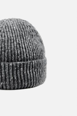 ZARA ШАПКА ИЗ РЕЛЬЕФНОЙ ПРЯЖИ, СЕРЫЙ