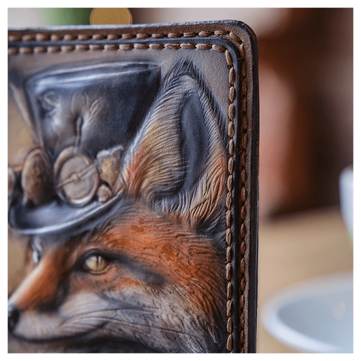 Кожаная обложка на паспорт «Лисичка»