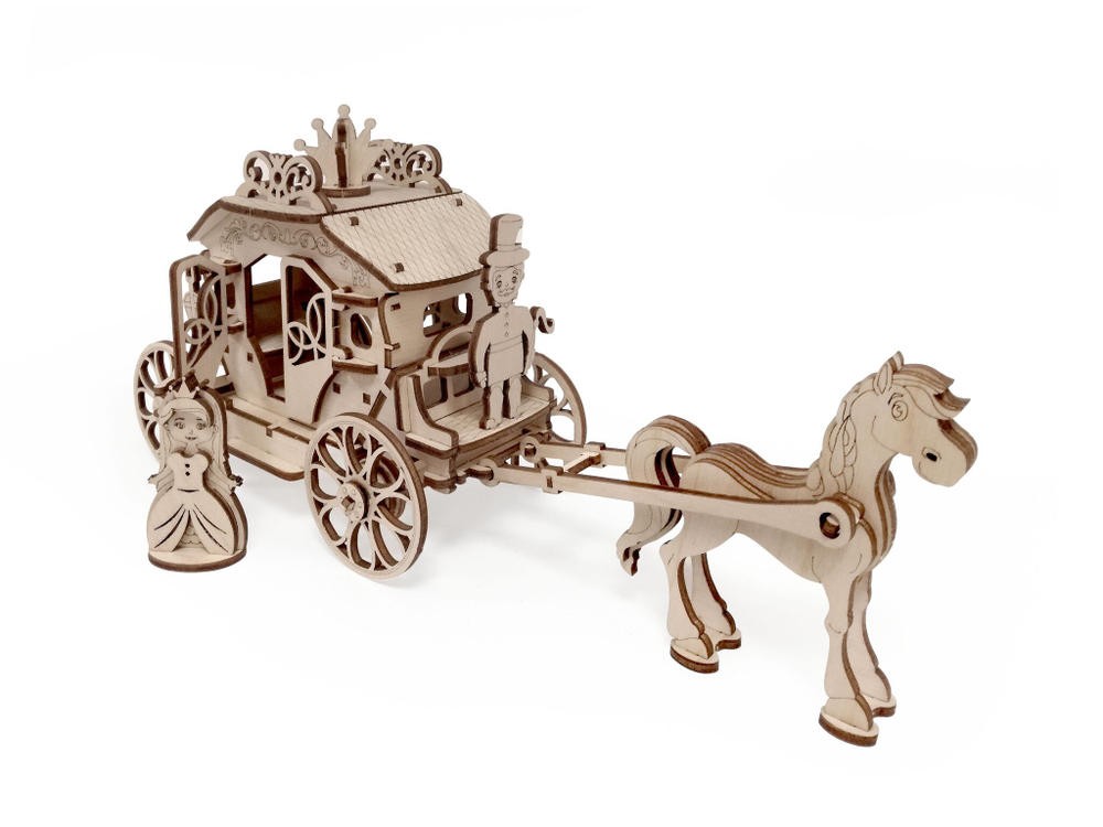 Конструктор 3D деревянный подвижный Lemmo Карета