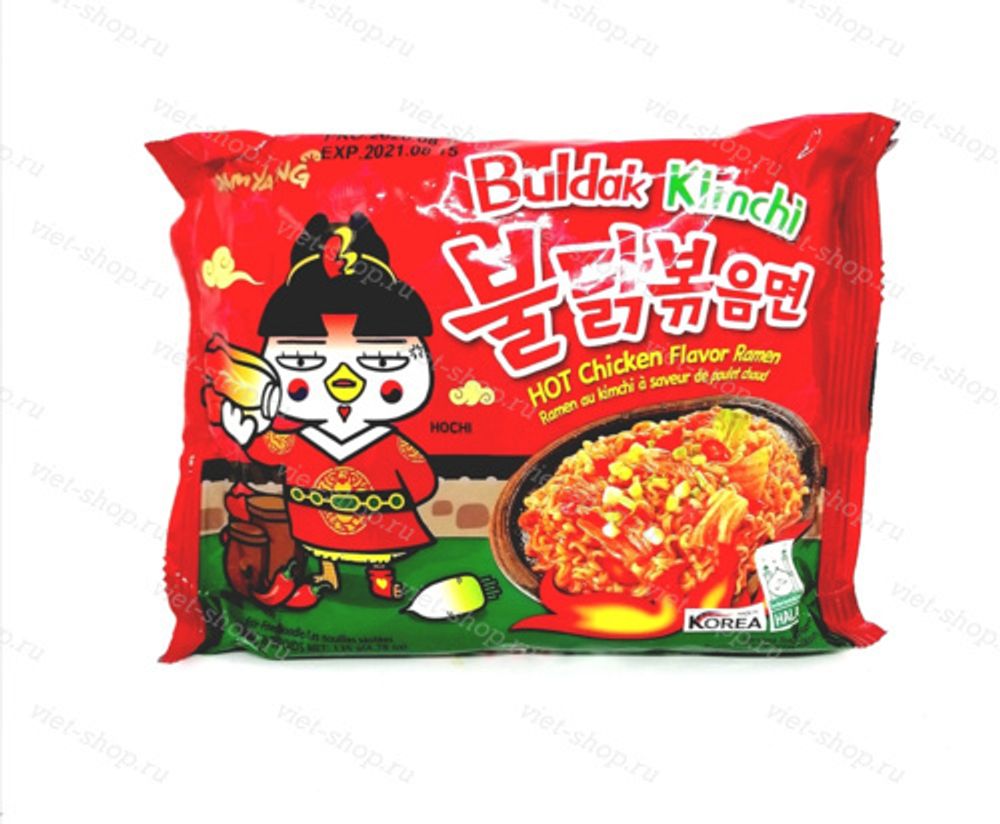 Лапша со вкусом острой курицы и кимчи Hot Chicken Flavor Ramen BULDAK  KIMCHI, Samyang, 135 гр. - купить по выгодной цене с доставкой в Москву,  С-Петербург, Новосибирск, Хабаровск и другие города |