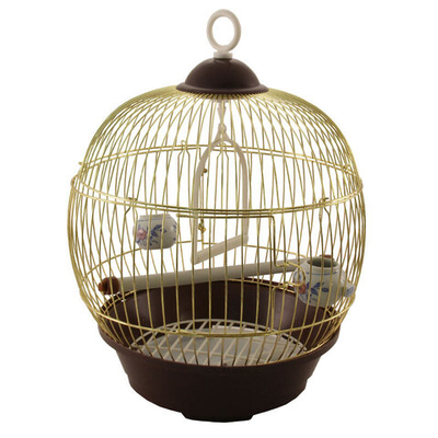 Клетка 23BG для птиц круглая, золото, d230*365мм, Triol