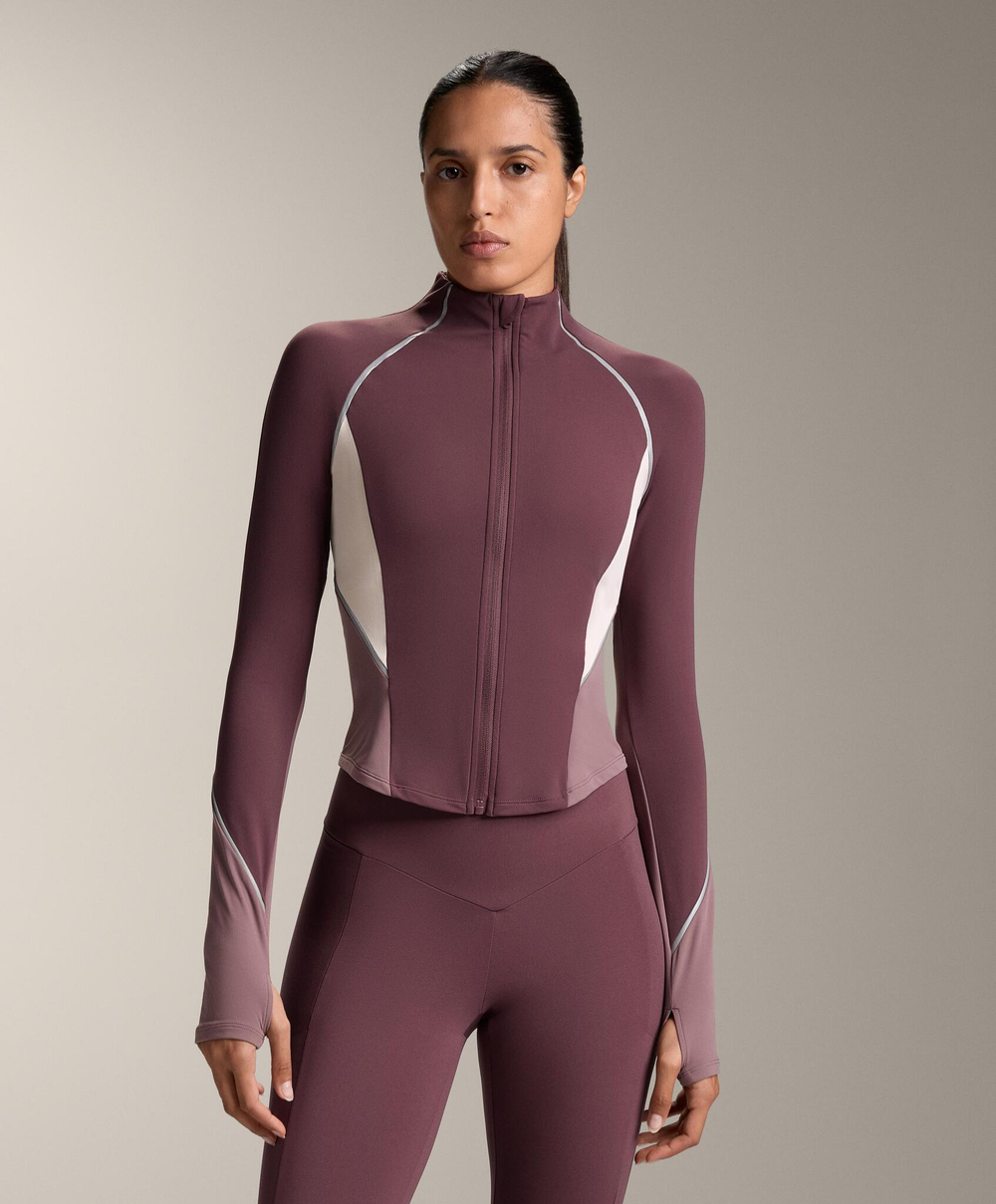 Oysho Легкая теплая светоотражающая куртка, бургунди