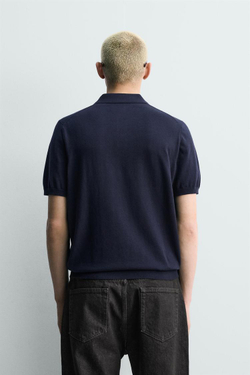 ZARA ПОЛО REGULAR FIT, МОРСКОЙ ТЕМНО-СИНИЙ
