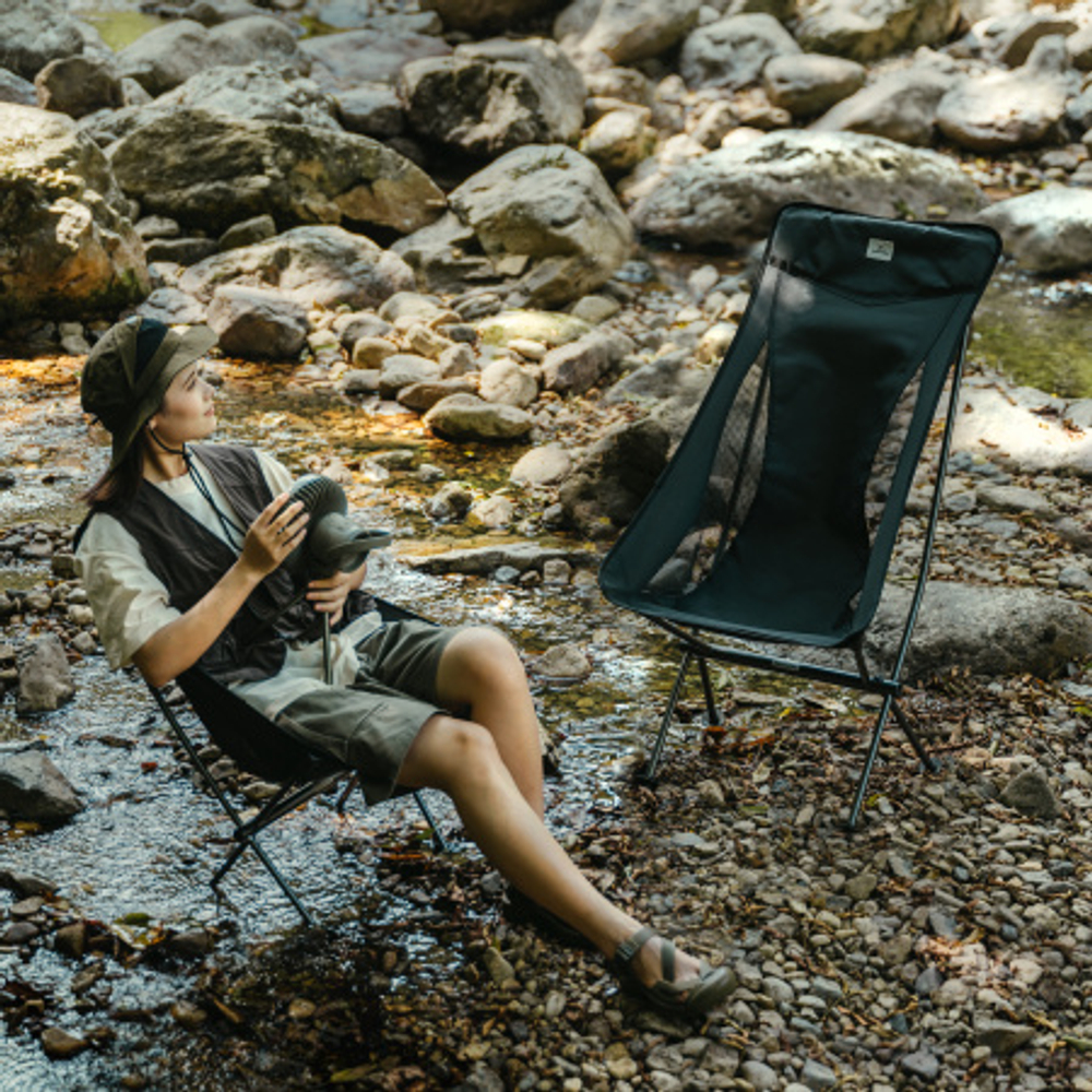 Кресло туристическое Naturehike Stellaluna L04 складное, черное, высокая спинка, до 150 кг, артикул CNK2450JJ015-BL Под заказ.