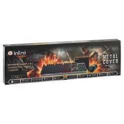 Клавиатура и мышь комплект Intro GXZ770 проводной игровой 1200-3600dpi + коврик