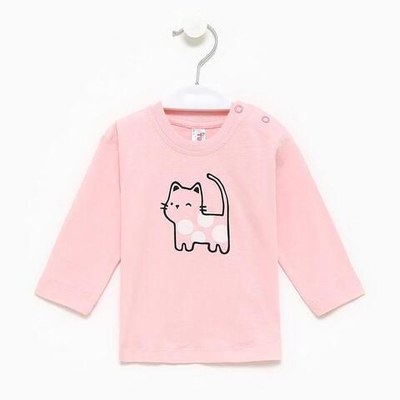 Лонгслив для девочек А.M1006K-0/1, св.розовый, р.74-80см 9601638 (Takro)