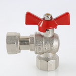 Кран шаровой Valtec BASE угловой с накидной гайкой 1" вн.-вн. (VT.266.N.0606)