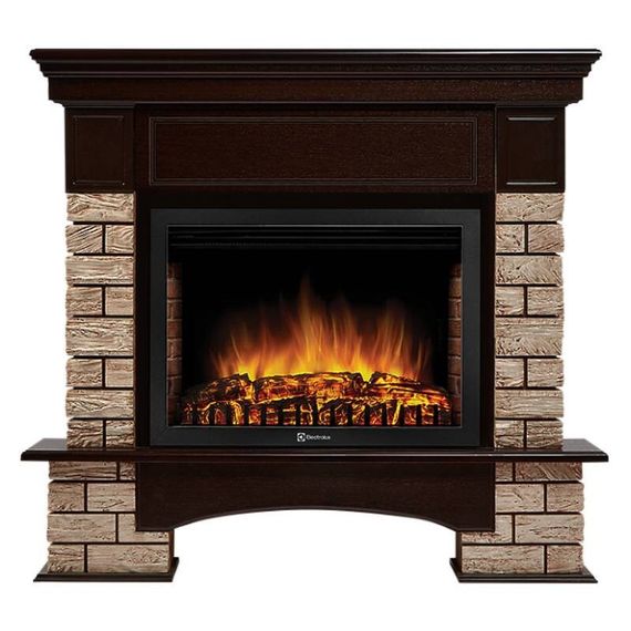 Портал Firelight Forte Wood 25 камень коричневый, шпон темный дуб — (1)