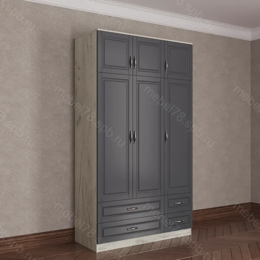 Шкаф распашной с антресолью 3/6 (мадес)