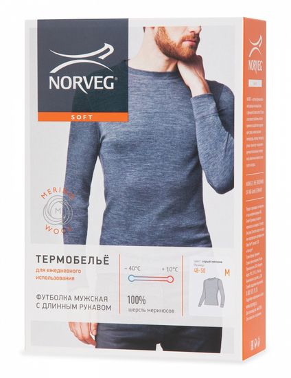 Термобелье мужское футболка Norveg Soft с длинным рукавом 14SM1RL