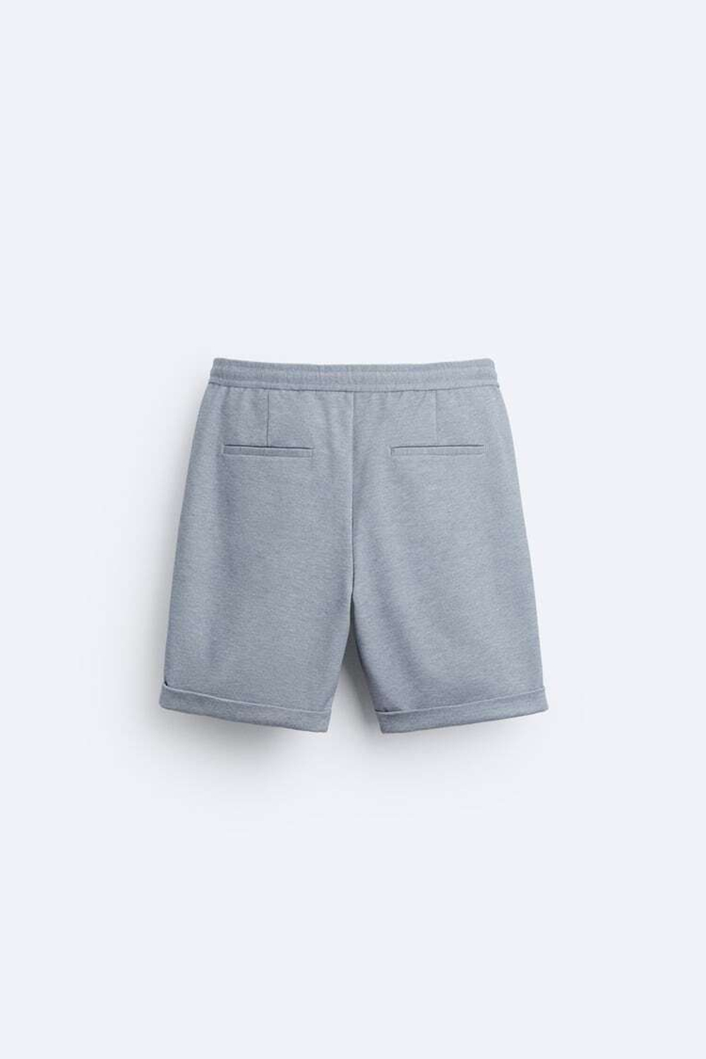 ZARA ШОРТЫ КОМФОРТНОЙ ПОСАДКИ, ГОЛУБОЙ С МЕЛАНЖЕВЫМ ЭФФЕКТОМ