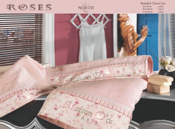 Набор полотенец  ROSES - РОСЭС 3пр 30х50 50х100 и 70х140 Maison Dor (Турция)