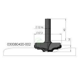Изображение алмазной фасадной фрезы GT 030080420-002, профиль