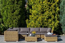 "Лунго" трансформирующаяся лаунж-зона из искусственного ротанга (гиацинт), цвет соломенный