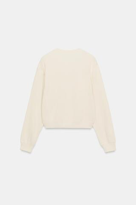 ZARA ХЛОПКОВЫЙ СВИТЕР С ВАФЕЛЬНОЙ ТЕКСТУРОЙ, ЭКРЮ