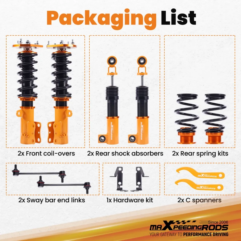 Maxpeedingrods Coilover Suspension Kits подходит для автомобиля Chevrolet Cobalt 05-10 Adj. Height